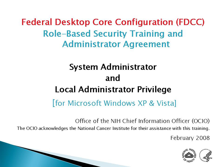 FDCC Systems Administrator Training