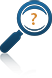 image of a magnifying glass with a question mark in it.